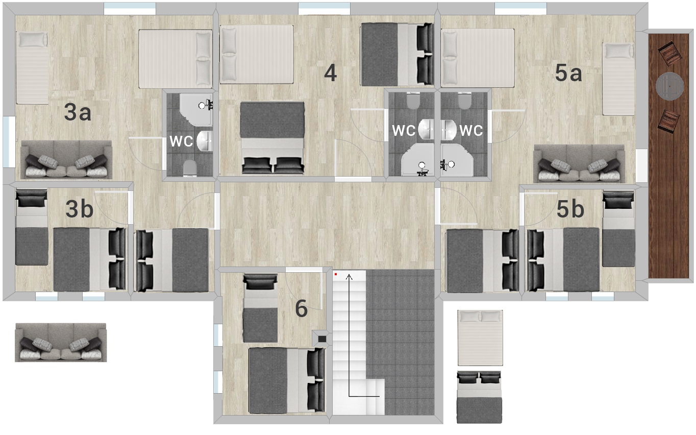 Antro aukšto miegojimo planas šventės